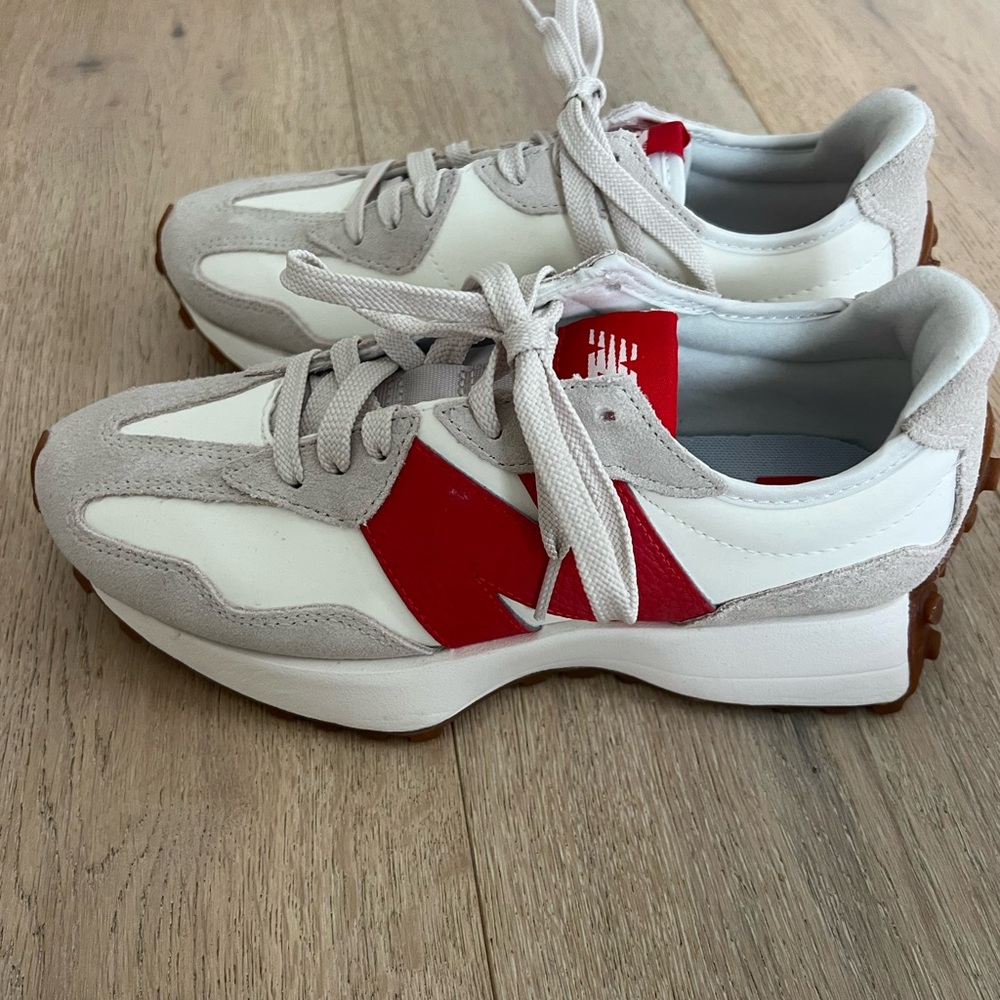 New Balance Women's 327 Sneakers - White and Red-New